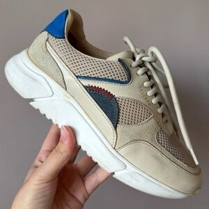 Axel Arigato Beige Blue Genesis Sneakers Trainers Shoes Size 6.5